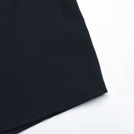 Autumn Casual Office Shirt Dress Single Breasted Black Long Sleeve Collared Dress