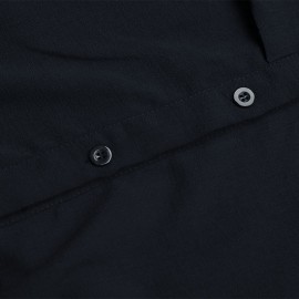 Autumn Casual Office Shirt Dress Single Breasted Black Long Sleeve Collared Dress