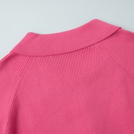 Autumn Winter Trend All Match Simple Casual Polo Collar Collared Pullover Knitted Sweater