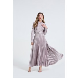 Women Spring And Autumn Satin Shirt Long Sleeves Dress
