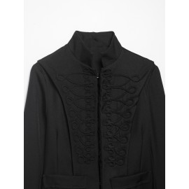 Women Clothing Summer Personalized Retro Stand Collar Buckle Short Chinese Coat