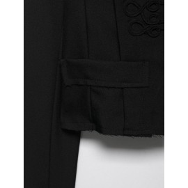 Women Clothing Summer Personalized Retro Stand Collar Buckle Short Chinese Coat