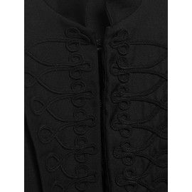 Women Clothing Summer Personalized Retro Stand Collar Buckle Short Chinese Coat