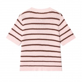 Women Clothing Stylish Graceful Simple All Matching Striped Knitted Top