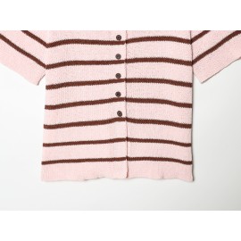 Women Clothing Stylish Graceful Simple All Matching Striped Knitted Top