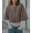 Women Spring round Neck Button Sweater Loose Short Lazy Coat