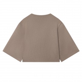 Women Spring round Neck Button Sweater Loose Short Lazy Coat