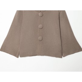 Women Spring round Neck Button Sweater Loose Short Lazy Coat