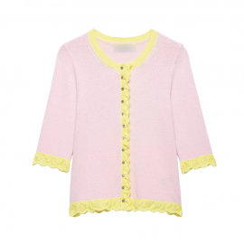 Spring Women Street Hollowed out Patchwork Knitting Coat