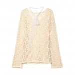 Women Clothing Popular All Match Casual Crochet Hollow Out Cutout Sweater