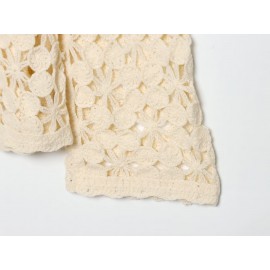 Women Clothing Popular All Match Casual Crochet Hollow Out Cutout Sweater