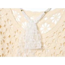 Women Clothing Popular All Match Casual Crochet Hollow Out Cutout Sweater