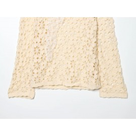 Women Clothing Popular All Match Casual Crochet Hollow Out Cutout Sweater
