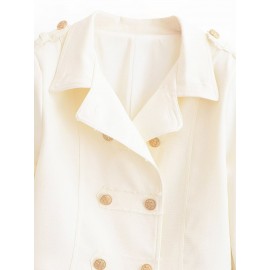 Women Clothing Fashionable All-Match Elegant Gold Plated Breasted Double Breasted Coat Trendy
