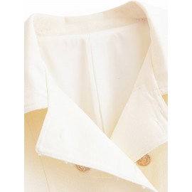 Women Clothing Fashionable All-Match Elegant Gold Plated Breasted Double Breasted Coat Trendy