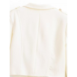 Women Clothing Fashionable All-Match Elegant Gold Plated Breasted Double Breasted Coat Trendy