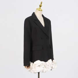 Classic High Grade Blazers Dress Spring Patchwork Three Dimensional Floral Design Short Dress Women