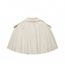 Women Clothing Summer Vintage Single Breasted Loose All Matching Collared Cape Short Coat