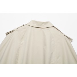 Women Clothing Summer Vintage Single Breasted Loose All Matching Collared Cape Short Coat
