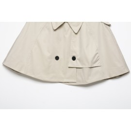 Women Clothing Summer Vintage Single Breasted Loose All Matching Collared Cape Short Coat