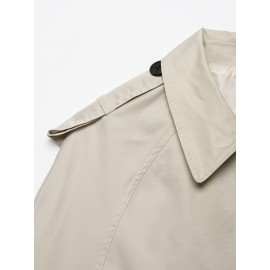 Women Clothing Summer Vintage Single Breasted Loose All Matching Collared Cape Short Coat