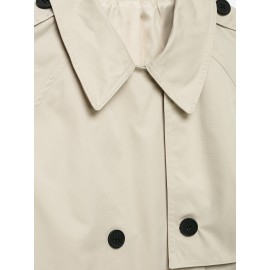 Women Clothing Summer Vintage Single Breasted Loose All Matching Collared Cape Short Coat