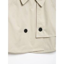 Women Clothing Summer Vintage Single Breasted Loose All Matching Collared Cape Short Coat