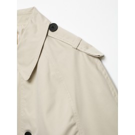Women Clothing Summer Vintage Single Breasted Loose All Matching Collared Cape Short Coat