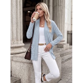 Autumn Winter Casual Pocket Long Sleeve Bottoming Cardigan Knitwear Top