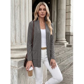 Autumn Winter Casual Pocket Long Sleeve Bottoming Cardigan Knitwear Top