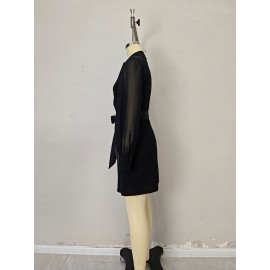 Spring Autumn Women Clothing Workplace Adult Lady like Woman Sexy Collared Tied Slim Fit Business Blazers Dress Women