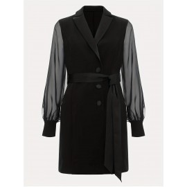 Spring Autumn Women Clothing Workplace Adult Lady like Woman Sexy Collared Tied Slim Fit Business Blazers Dress Women