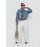 Retro Stand Collar Jacket Loose Wash Denim Women Long Sleeved Coat