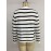 Casual Black White Striped round Neck Sweater Cardigan