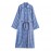 Office Polo Collar Stripes Trench Coat Women Blue Intellectual Elegant Design