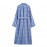 Office Polo Collar Stripes Trench Coat Women Blue Intellectual Elegant Design