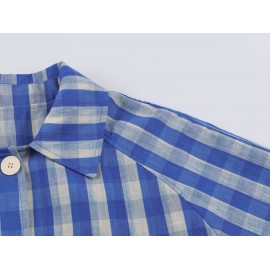 Office Polo Collar Stripes Trench Coat Women Blue Intellectual Elegant Design