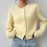 Fashionable Knitted Cardigan Women round Neck Long Sleeve Solid Color Sweater Spring Slim Fit Top
