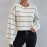 Women Clothing Alpaca Fleece Fiber Soft Glutinous Sweater Striped Lazy Casual Pullover Knitwear Top Women