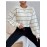 Women Clothing Alpaca Fleece Fiber Soft Glutinous Sweater Striped Lazy Casual Pullover Knitwear Top Women