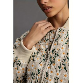 Autumn Winter Floral All Matching Casual Short Jacket Cotton Coat Jacket