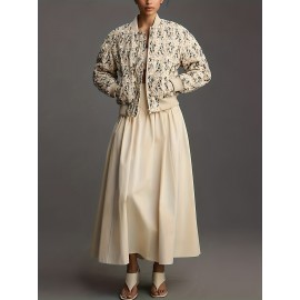 Autumn Winter Floral All Matching Casual Short Jacket Cotton Coat Jacket