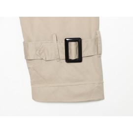 Summer Women Clothes Office Belt Collared Long Sleeve Short Trench Coat