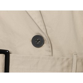 Summer Women Clothes Office Belt Collared Long Sleeve Short Trench Coat