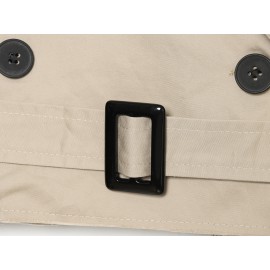 Summer Women Clothes Office Belt Collared Long Sleeve Short Trench Coat