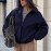 Workwear Stand Collar Jacket for Women Autumn Winter Loose Drop Shoulder Simple Office Casual Outerwear Women Clothing