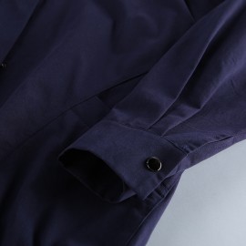 Workwear Stand Collar Jacket for Women Autumn Winter Loose Drop Shoulder Simple Office Casual Outerwear Women Clothing
