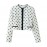 Women Clothing Fashionable All Match round Neck Polka Dot Short Jacket