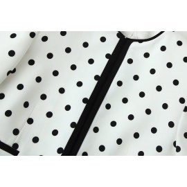 Women Clothing Fashionable All Match round Neck Polka Dot Short Jacket