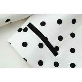 Women Clothing Fashionable All Match round Neck Polka Dot Short Jacket